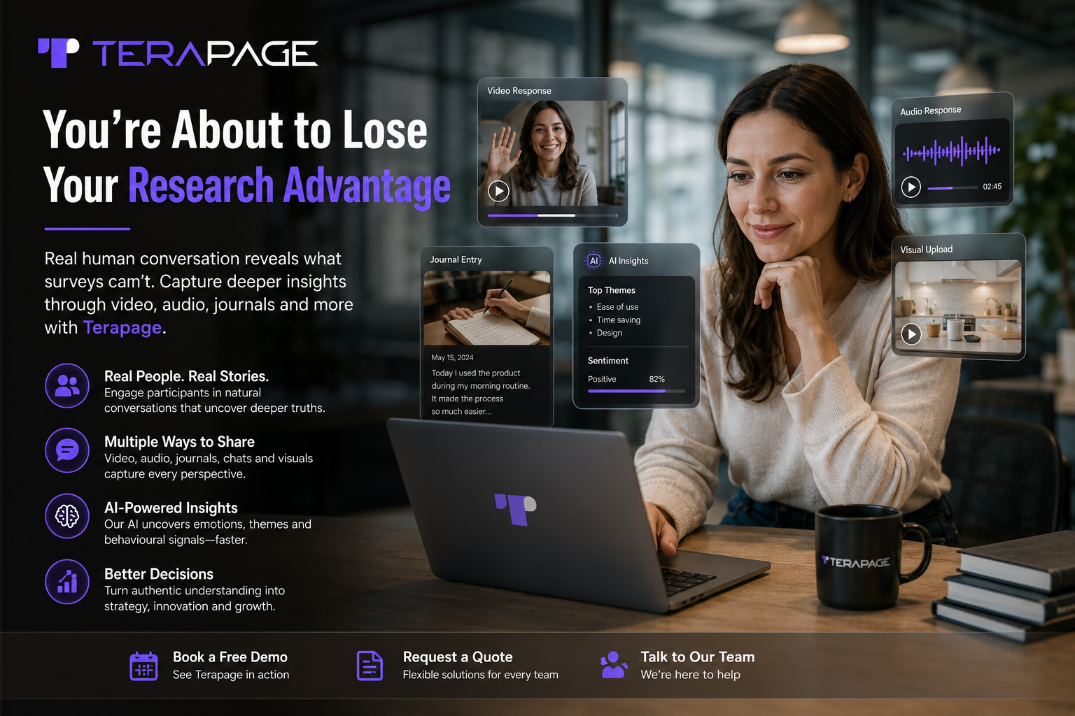 Terapage: online qualitative and quantitative market research platform