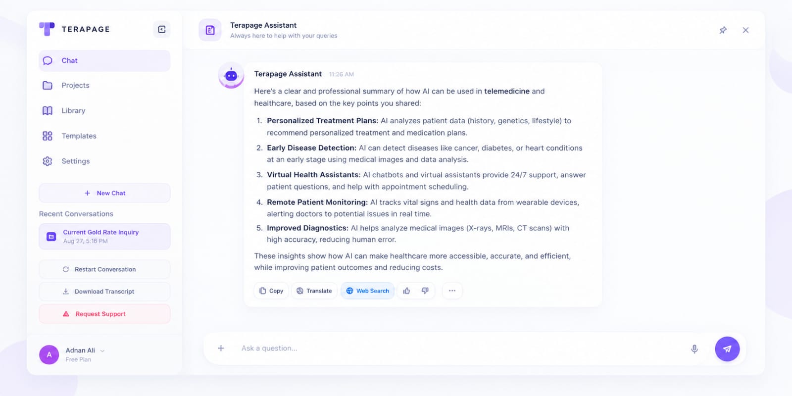 Scheduling an AI Chat Assistant activity and setting response visibility on Terapage