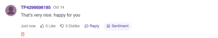 A participant reply in the thread